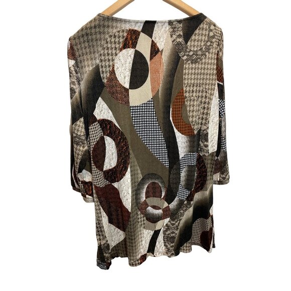 Tribal Geometric Artsy Design Pullover Sheath Tunic Dress Sz L - Picture 2 of 10